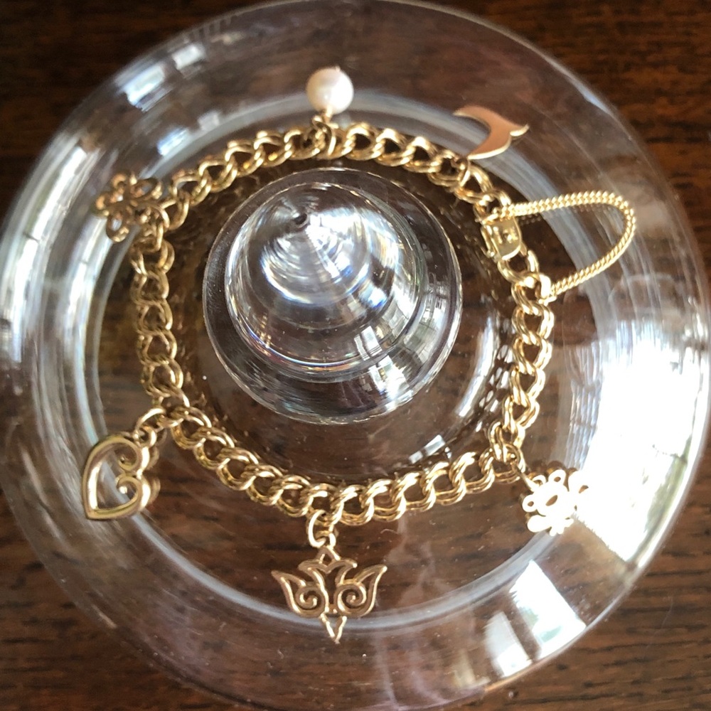 James Avery 14K Gold M Charm Bracelet 7” 21 Grams